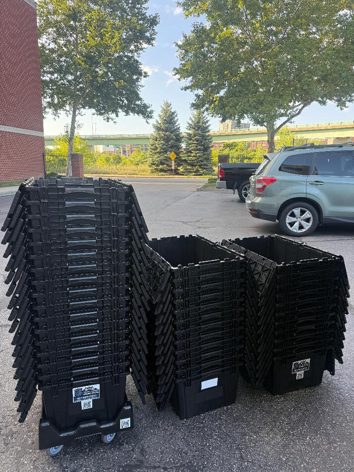 Untitled 40-Crate delivery Providence, RI Delivered to a 4th- floor apartment. Stackable crates and our crate dolly made the move quick and easy