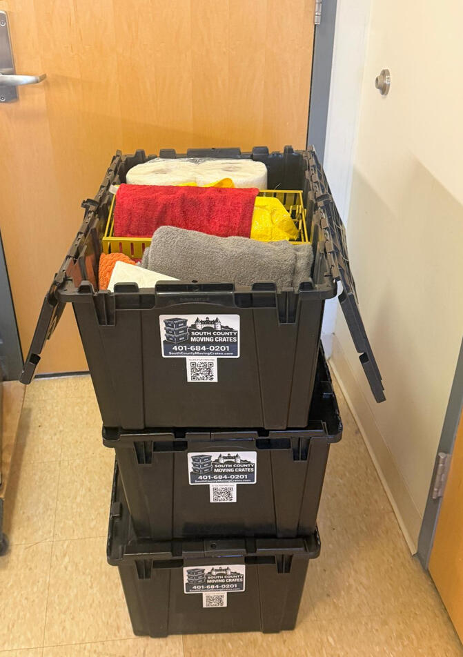 Untitled College move with packed crates