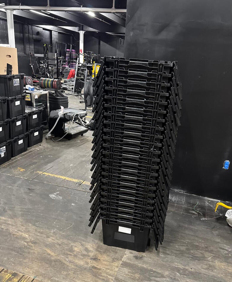 Untitled Commercial move of 40 moving crates at a gym in Pawtucket, RI